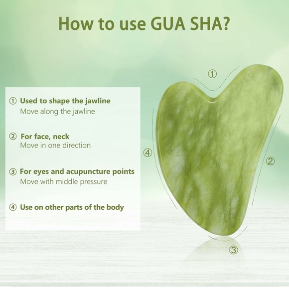 Gua Sha Facial Tool & Jade Roller Set for Skin Care - Picture 3 of 5